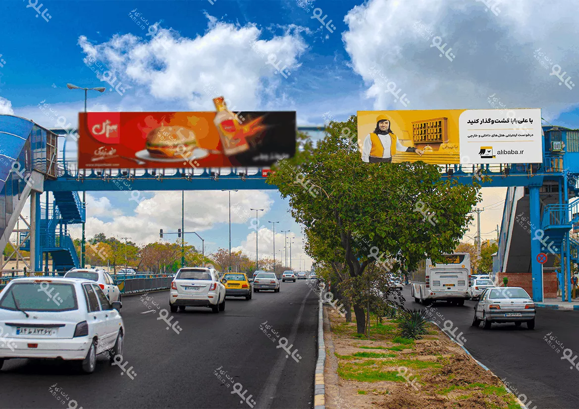 بیلبورد-پیشانی-پل-بزرگراه-شهید-کاظمی-مقابل-برج-های-سپهر-1-سمت-راست